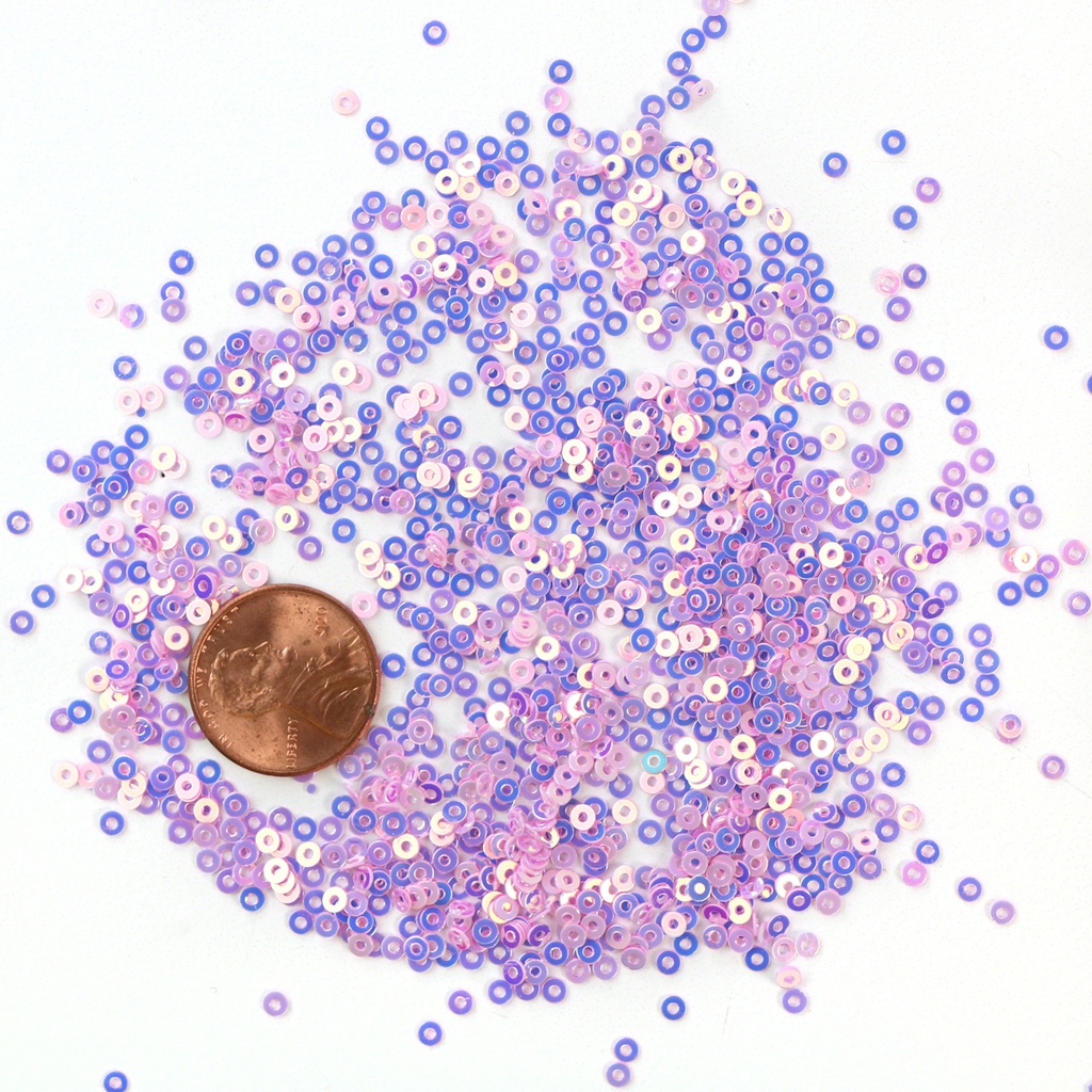 2mm Flat Sequins, Pink Purple with Deep Pink & Blue Lights