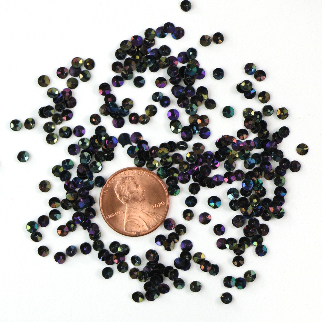 3mm Cup Sequins, Black Iris