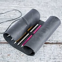 [HIBPC-BK] Leather Roll Up Pencil Case (Black)