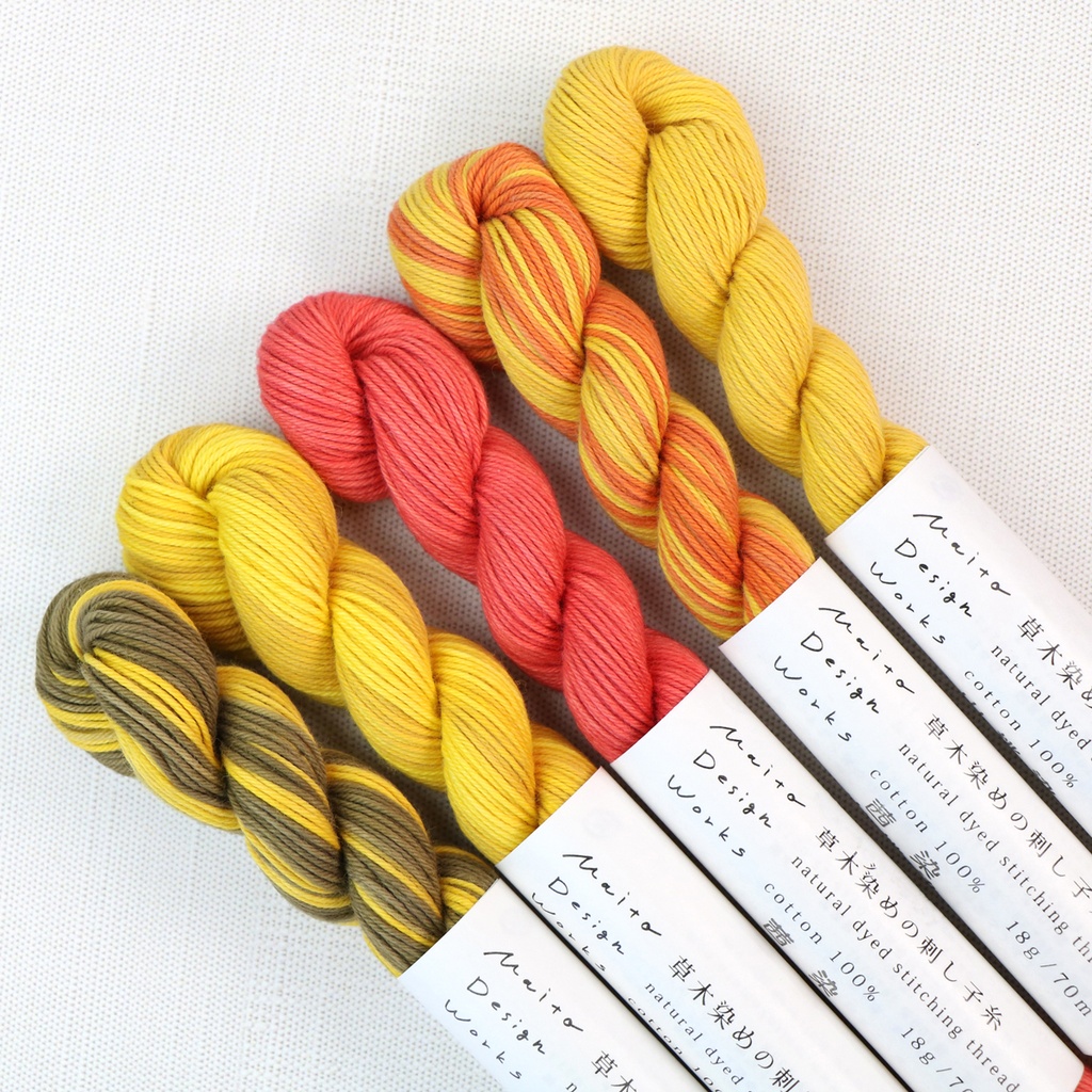 Sunset - Plant Dyed Sashiko Thread Pack