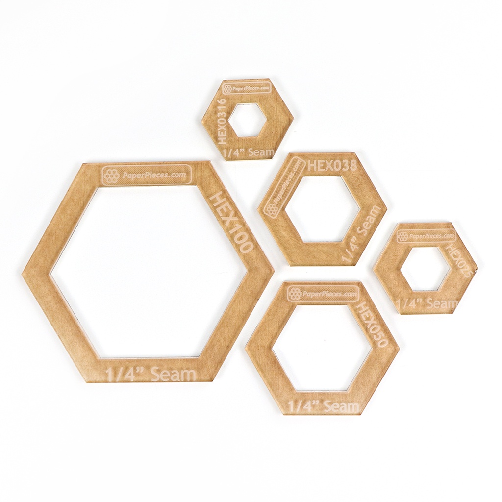 Hexagon - Windowed Acrylic Fabric Cutting Template