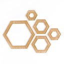 [HEX-038] Hexagon - Windowed Acrylic Fabric Cutting Template (3/8" Hexagon)