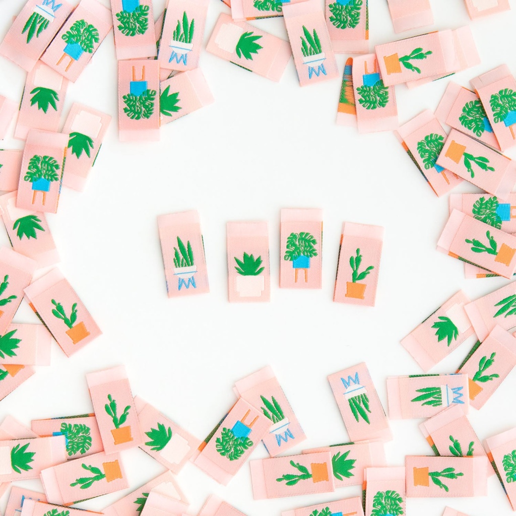 Houseplants Multipack Sewing Woven Labels, 8pk