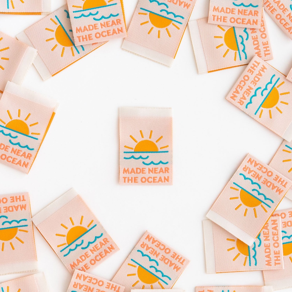 "Made Near the Ocean" Sewing Woven Labels, 8pk