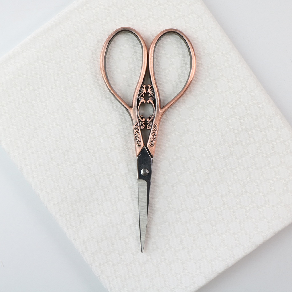 Floral Teardrop Scissors, Copper