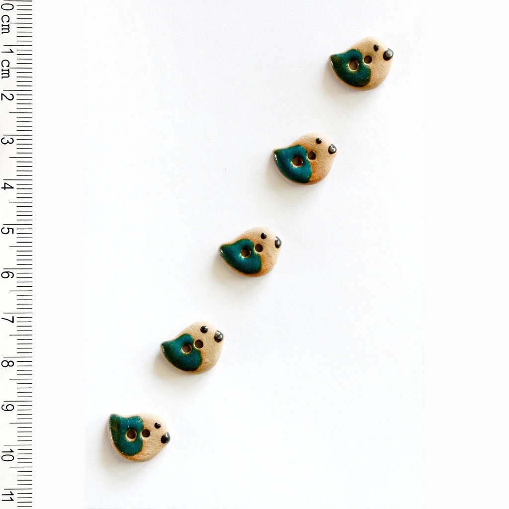 Teal Bird Buttons