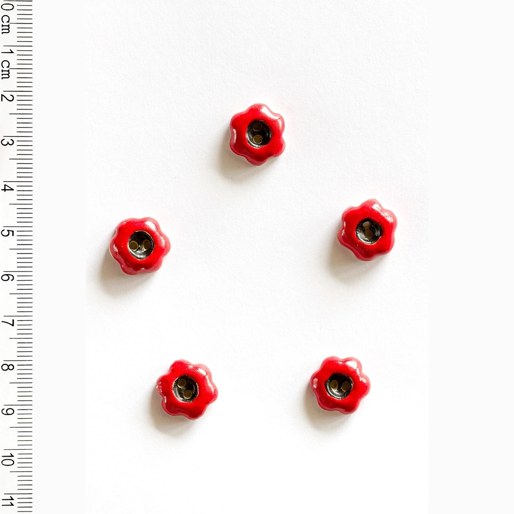 Red Flower Buttons