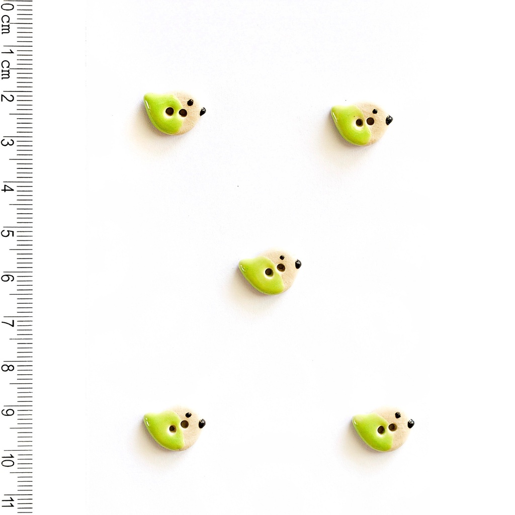 Lime Bird Buttons