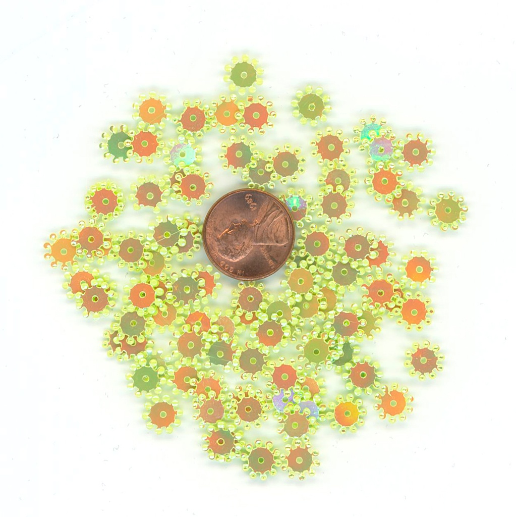 10mm Snowflake Sequins, Yellow & Lime Lights