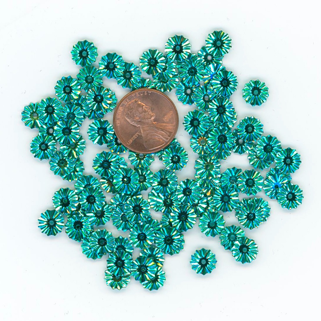 8mm Roundwheel Sequins, Blues Greens