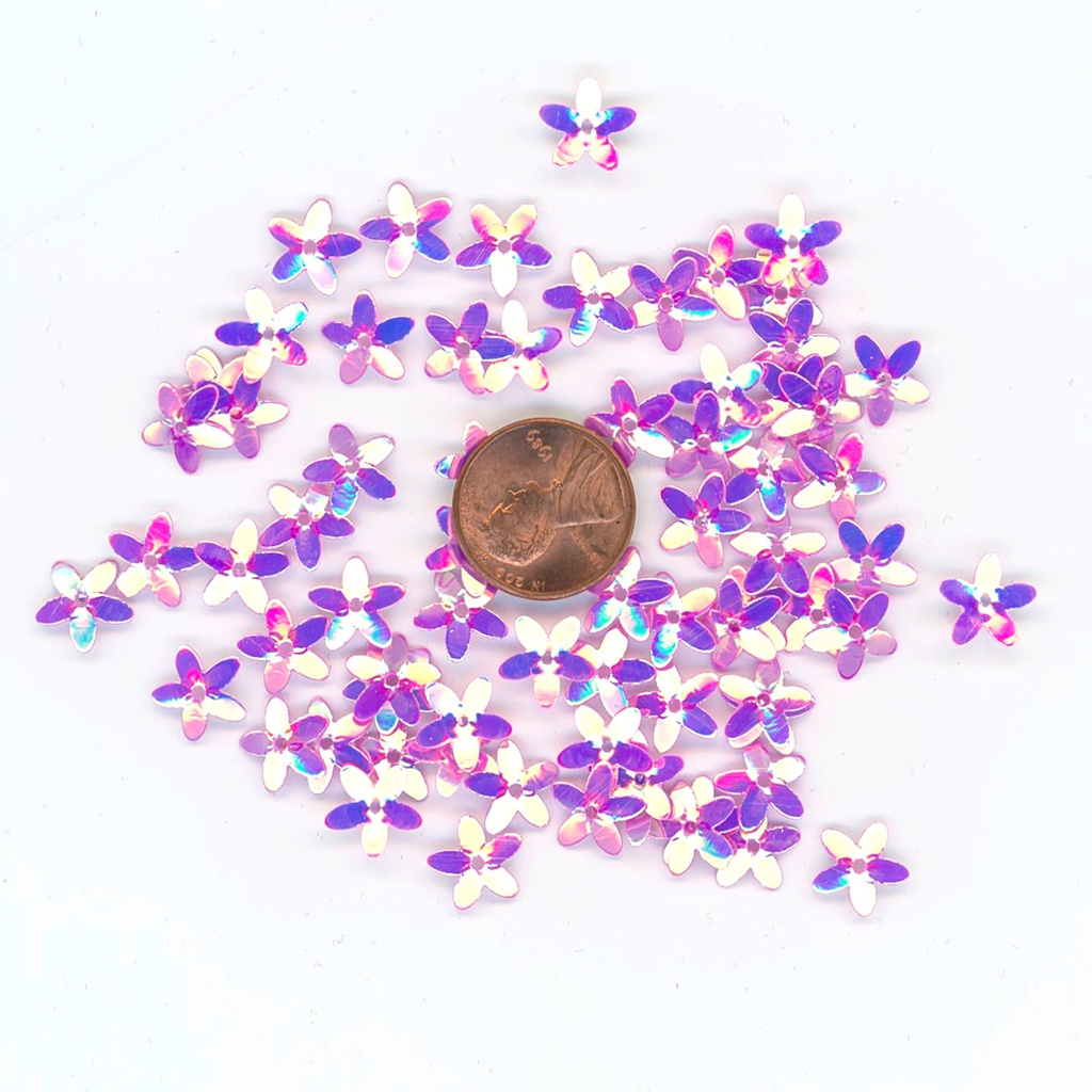 10mm Daisy Sequins, Mauve with Gold Lights