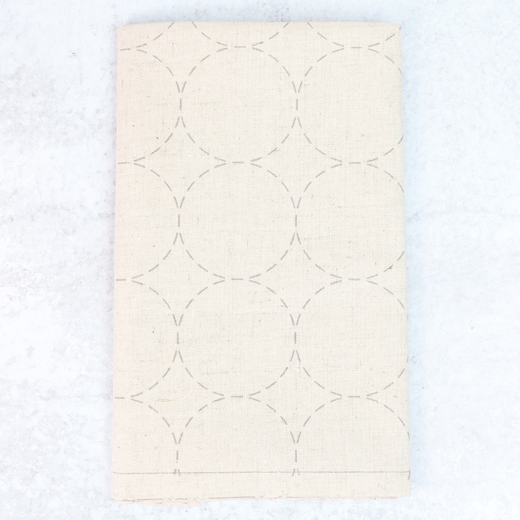 [S98905-12] Sashiko Cloth - Circles (NATURAL CIRCLES)