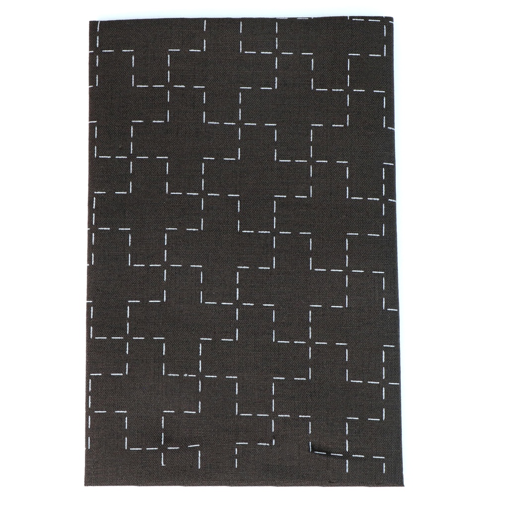 [S98907-80] Sashiko Cloth - Cross (BROWN CROSS)