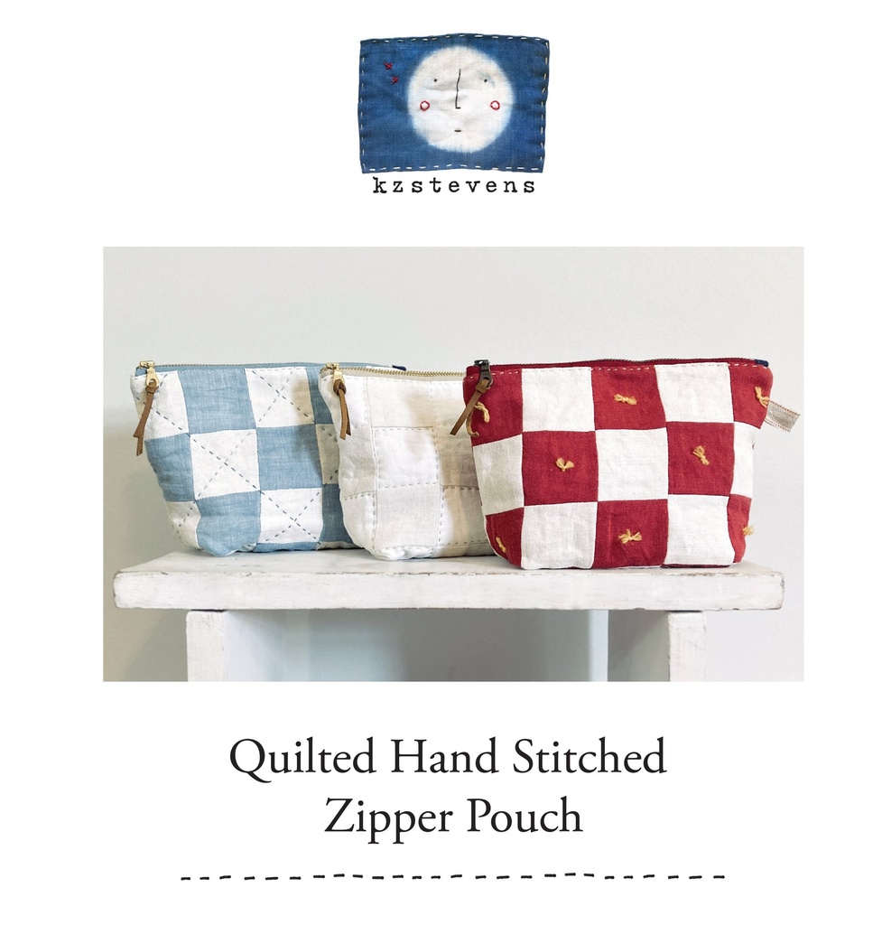 [PATT_HQZP] ​​​Hand Quilted Zipper Pouch Pattern