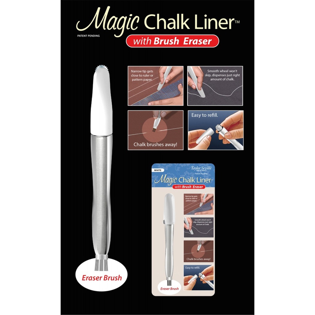 [219652A-Y] Magic Chalk Liner with Brush Eraser (Yellow)