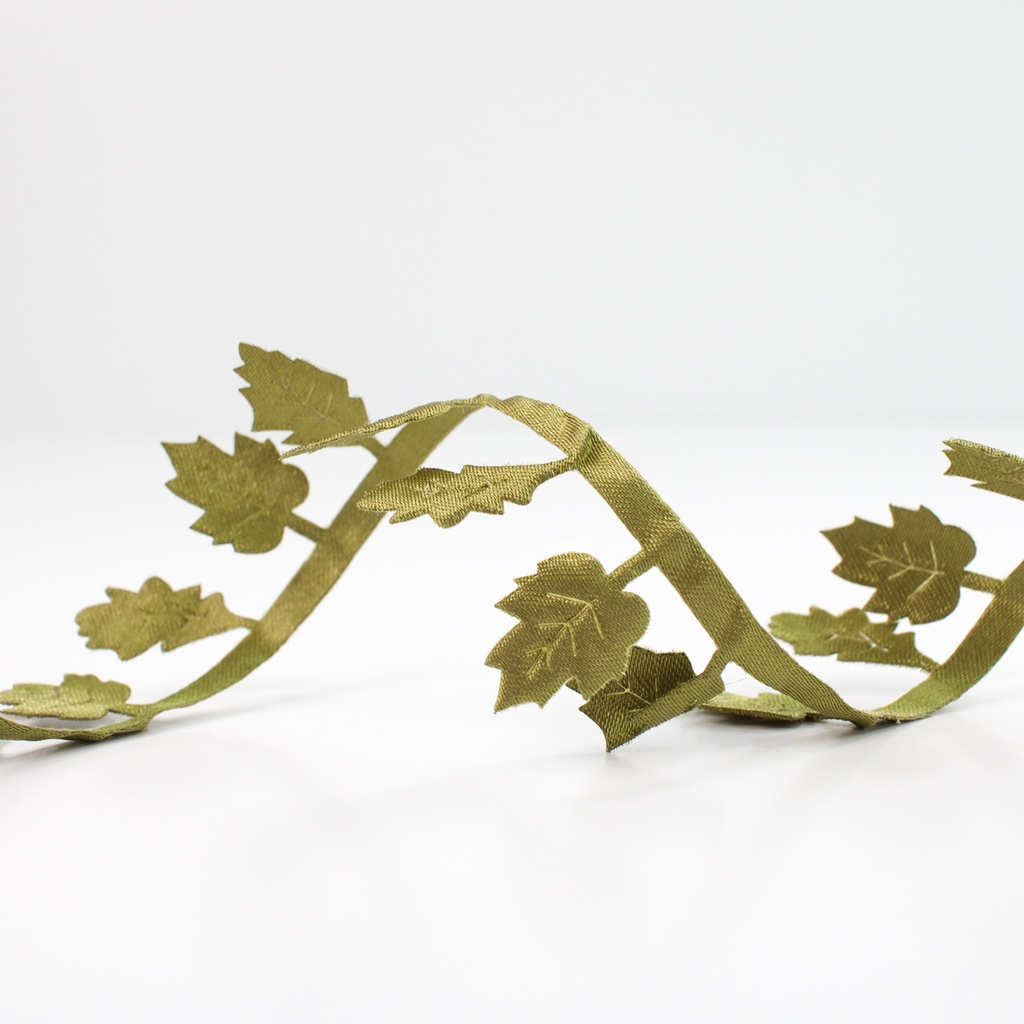 [BTB_404-66] Ribbon Yardage - 25mm Leaf Vine (Olive Green)