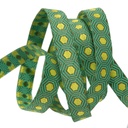 Ribbon Yardage - Yellow Tortoise Dots on Green
