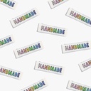 "Handmade" Rainbow Woven Labels, 6pk