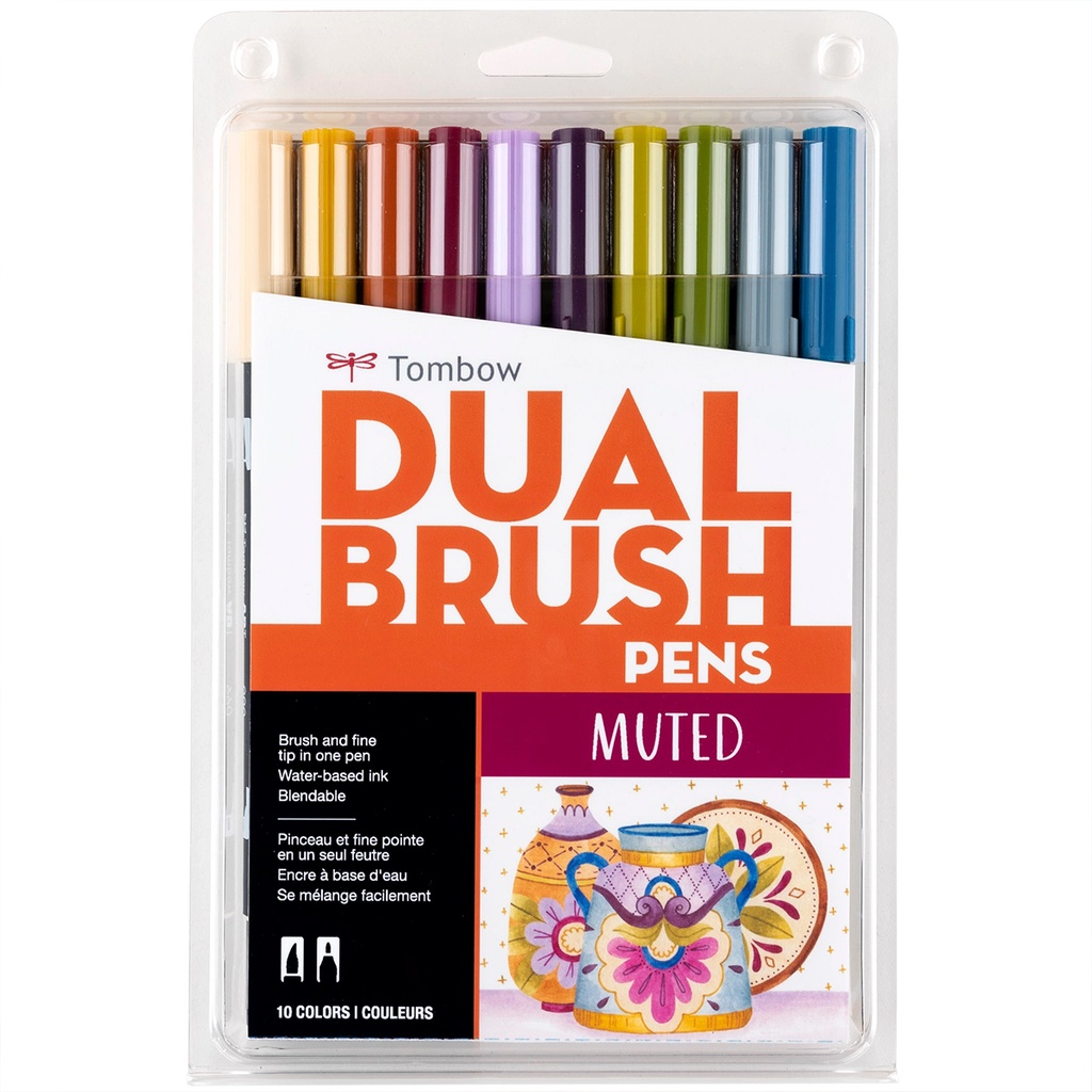 ​​​Muted, 10pk Dual Brush Pen Art Markers