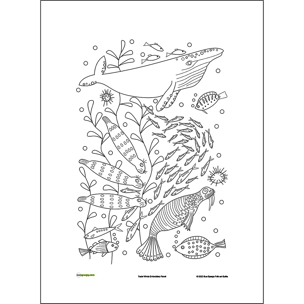 Trade Winds, Belgian Linen Embroidery Panel