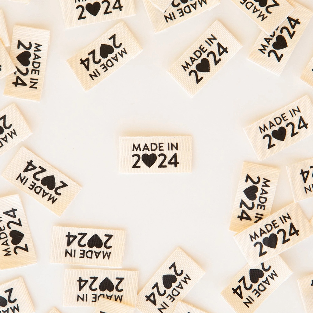 "Made in 2024", Organic Cotton Labels, 8pk