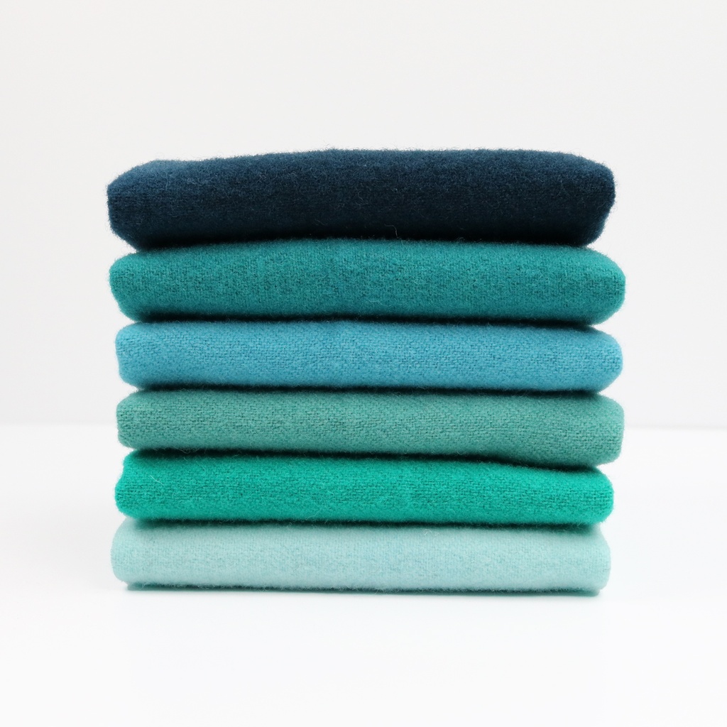 Solid Wool Bundle - Teal, Fat 1/16