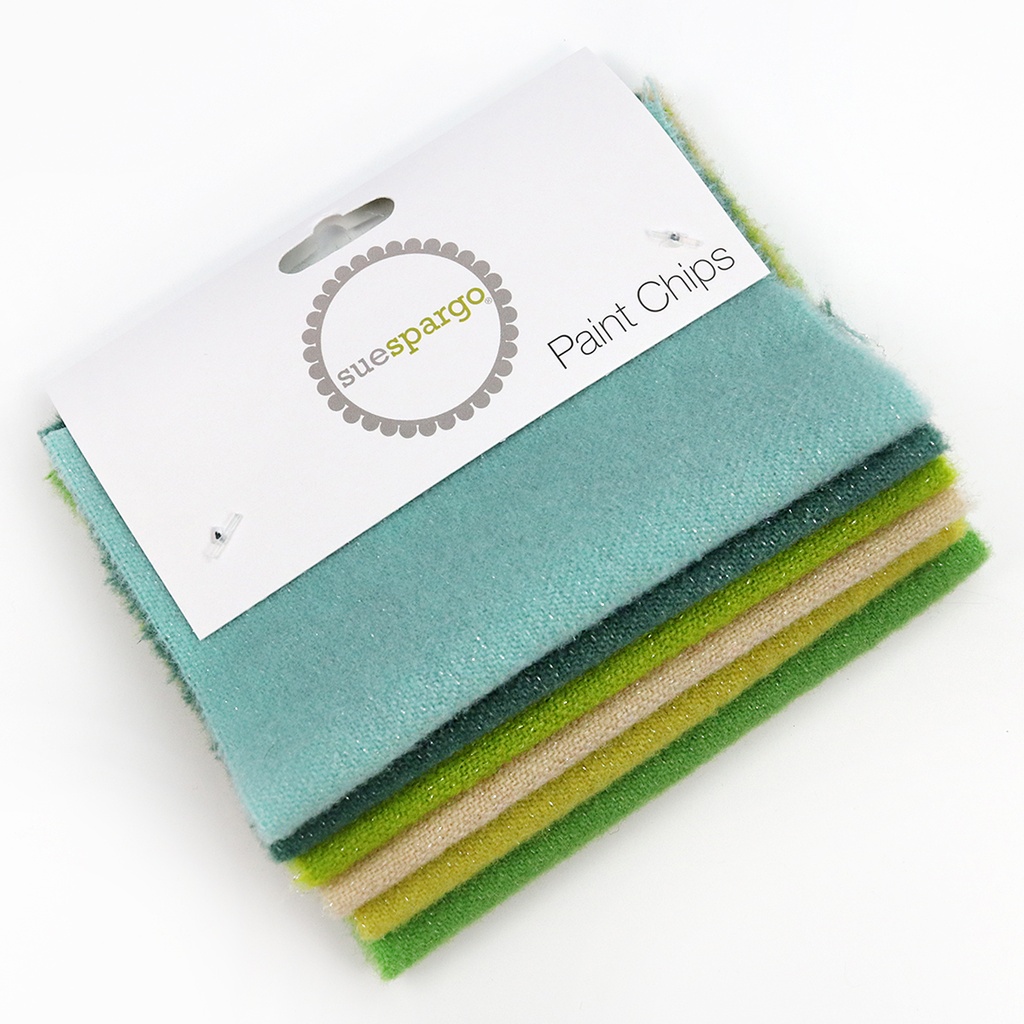 5" x 5" Sparkle Paint Chips - Spring Greens