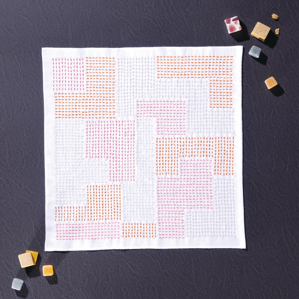 [SC-H1116] Sashiko Cloth, Block (White)