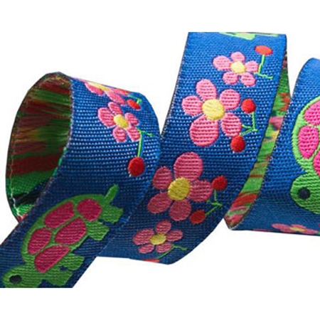 Tortoise On Navy Ribbon