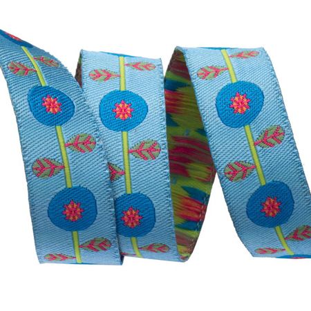 Blue Poppy Vine Ribbon