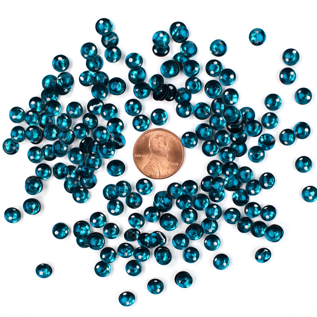 7mm Cup Sequins, Dark Blue with Aqua Lights