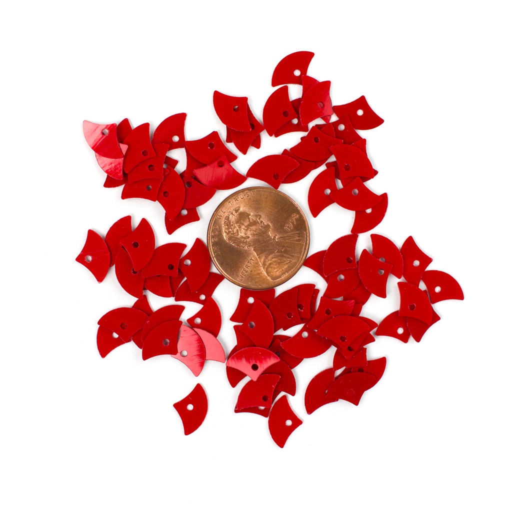 [S263] 11mm x 5mm Fan Sequins, Red