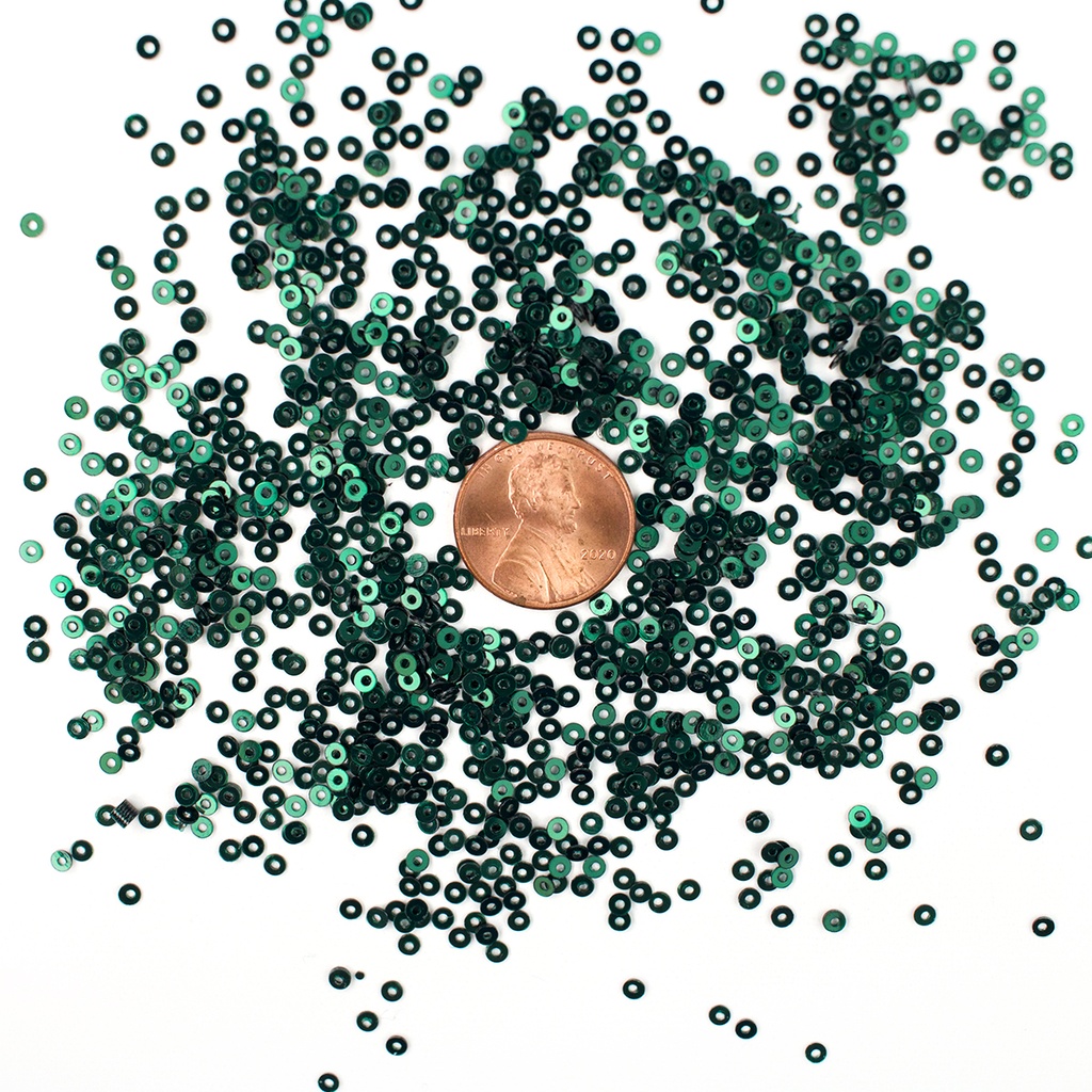 3mm Flat Sequins, Dark Green
