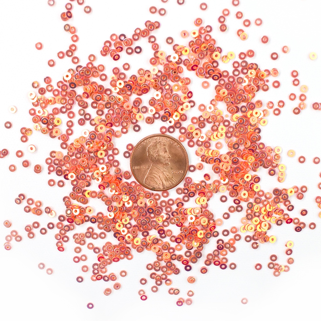 3mm Flat Sequins, Orange
