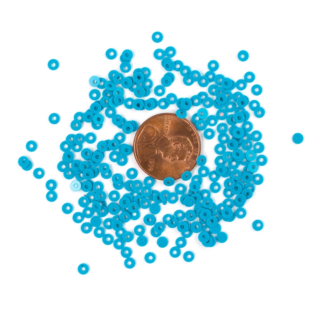 4mm Flat Sequins, Aqua