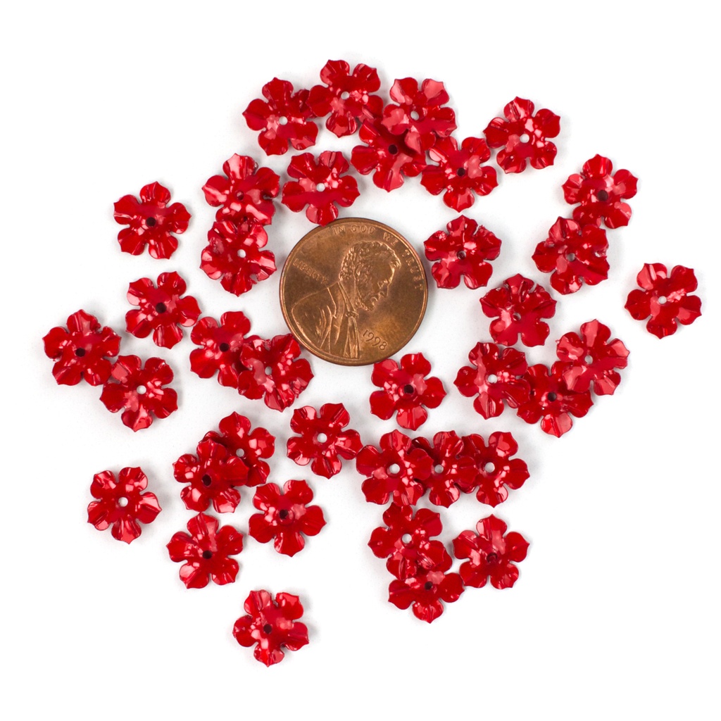 11mm Flower Sequins, Deep Red