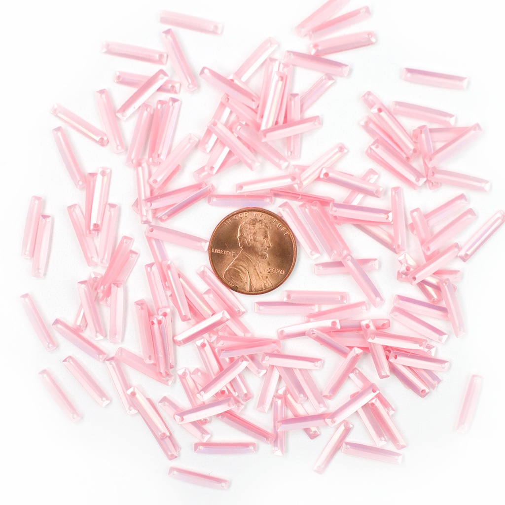 15mm x 3mm Rectangle Sequins, Light Pink