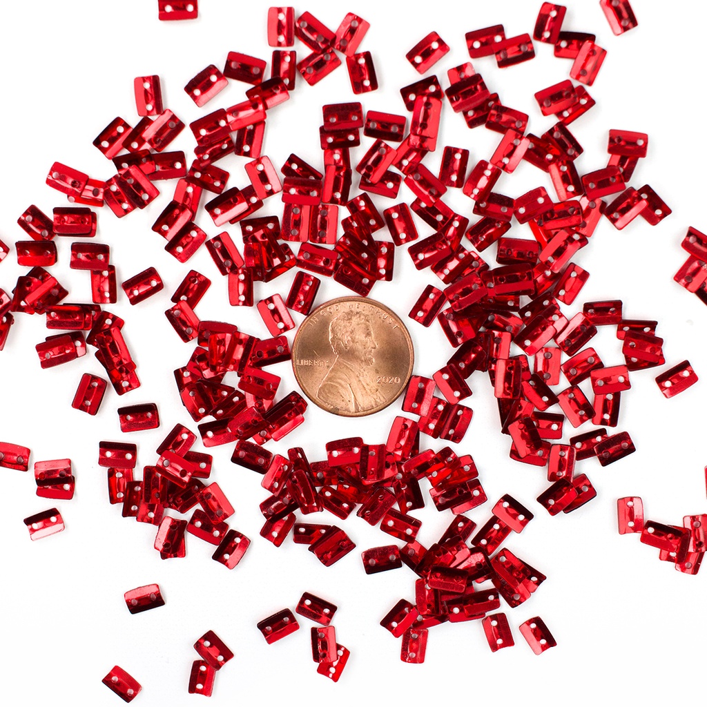 [S218] 7mm Rectangle Sequins, Red