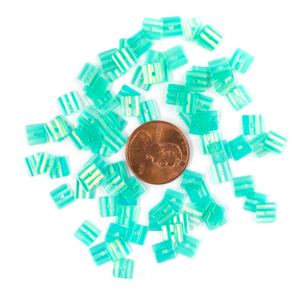 6mm Square Sequins, Aqua Green