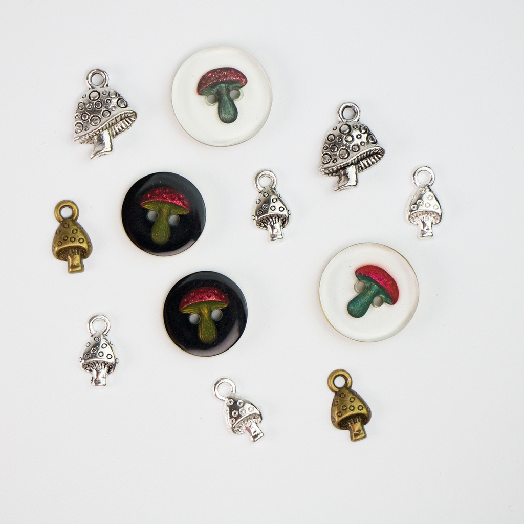 Mushroom Mania Charm and Button Pack