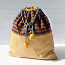 2 Tulips Project Pouch + Pattern, Indigo Cheddar