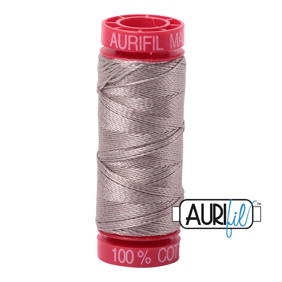 Aurifil 12wt Cotton, Mako' 50m Spool, Steampunk (#6730)
