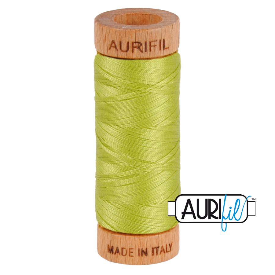 [JKD_1231] Aurifil 80wt Cotton, Mako' 280m Spool, Spring Green (#1231)
