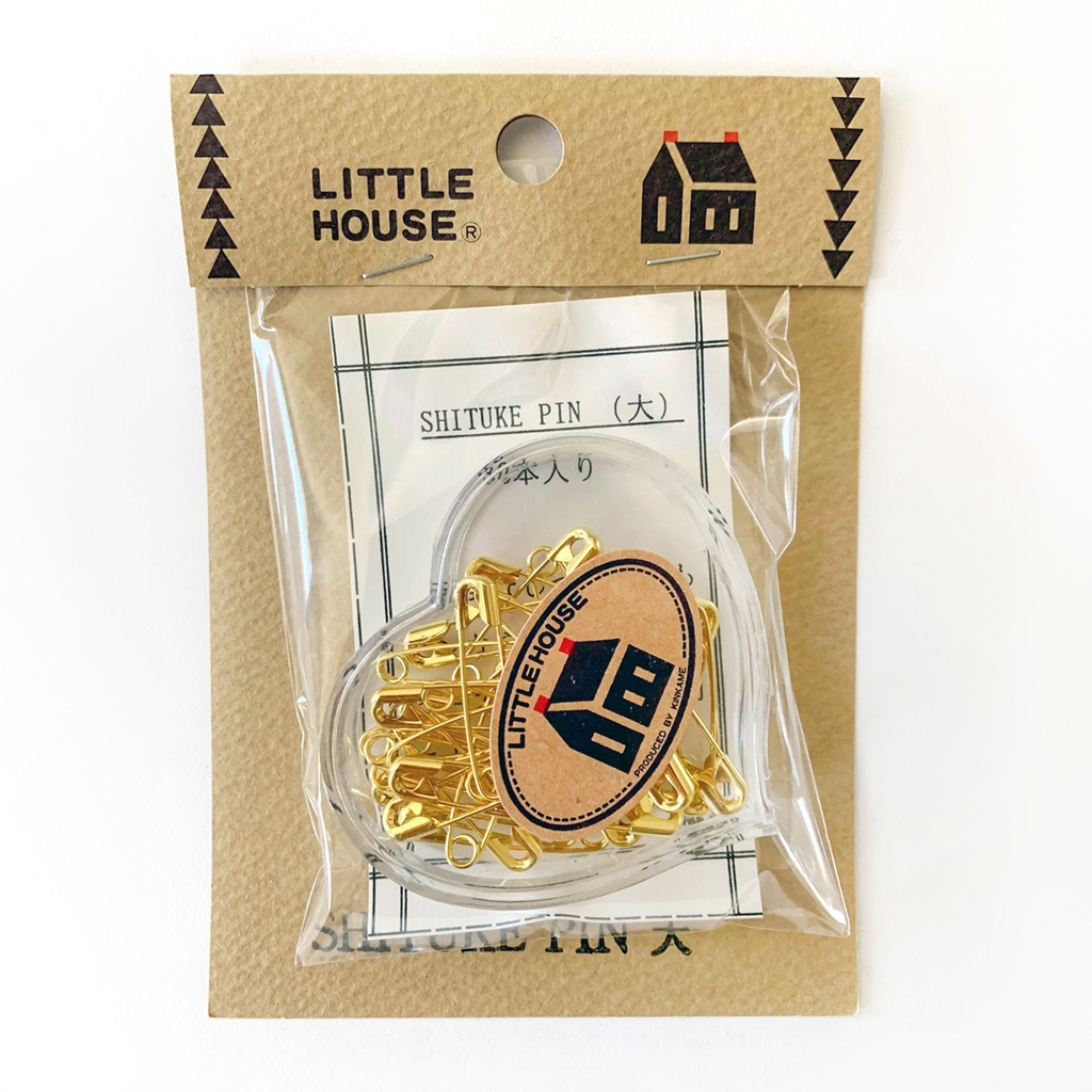 Little House Shituke Golden Heart Safety Pins