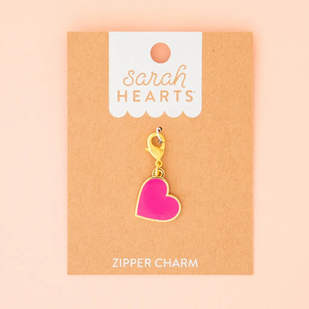 [C-ZC04] Pink Heart Zipper Charm