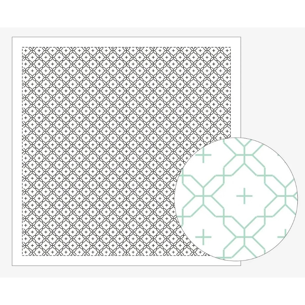 Cross Flower, Sashiko Cloth, White