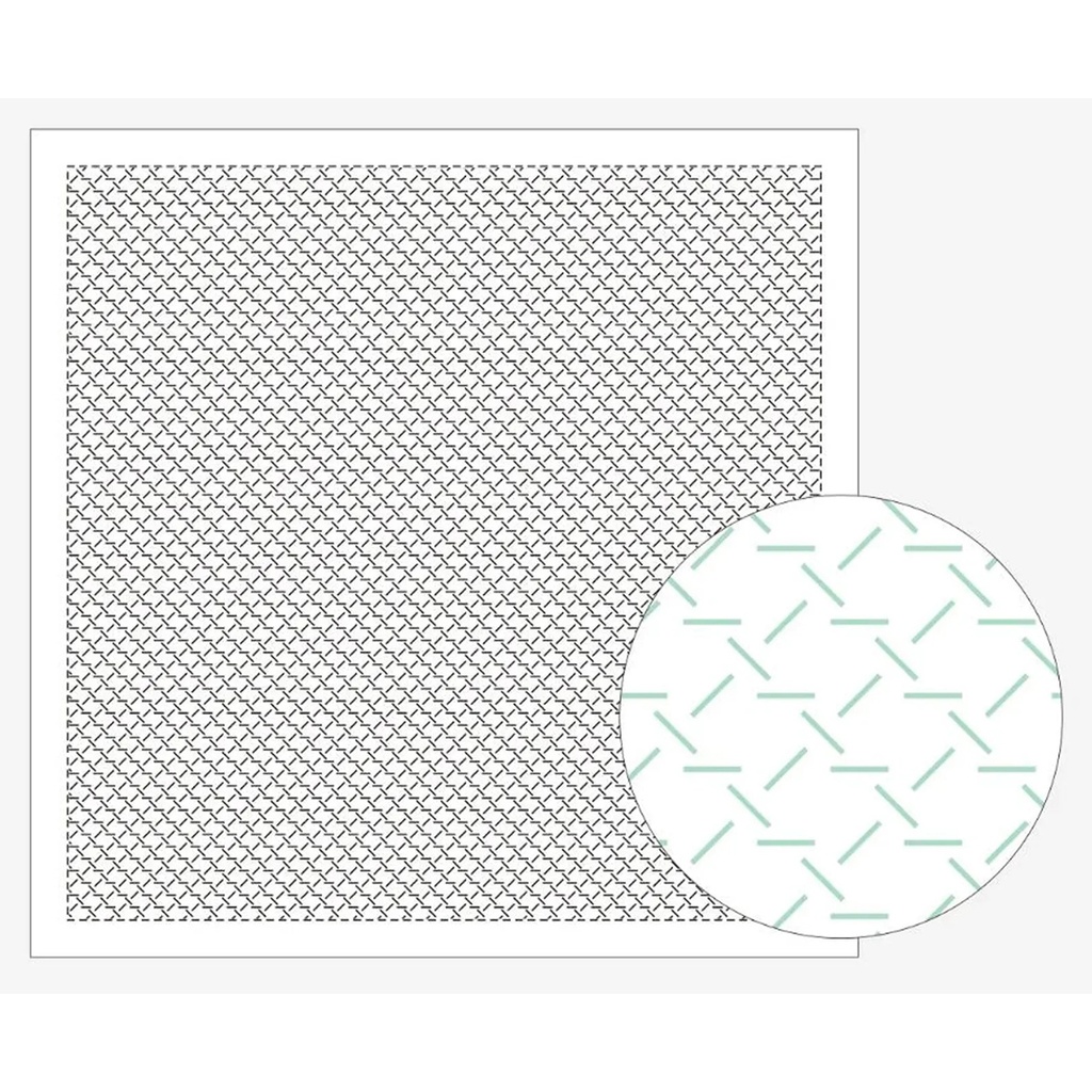 Woven Bamboo, Sashiko Cloth, White