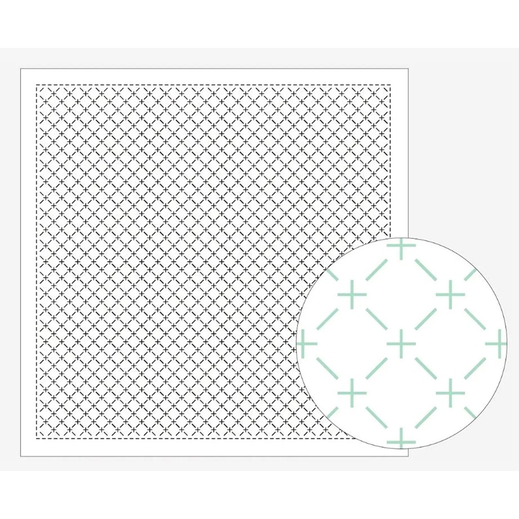 [8430-1105] Rice, Sashiko Cloth, White