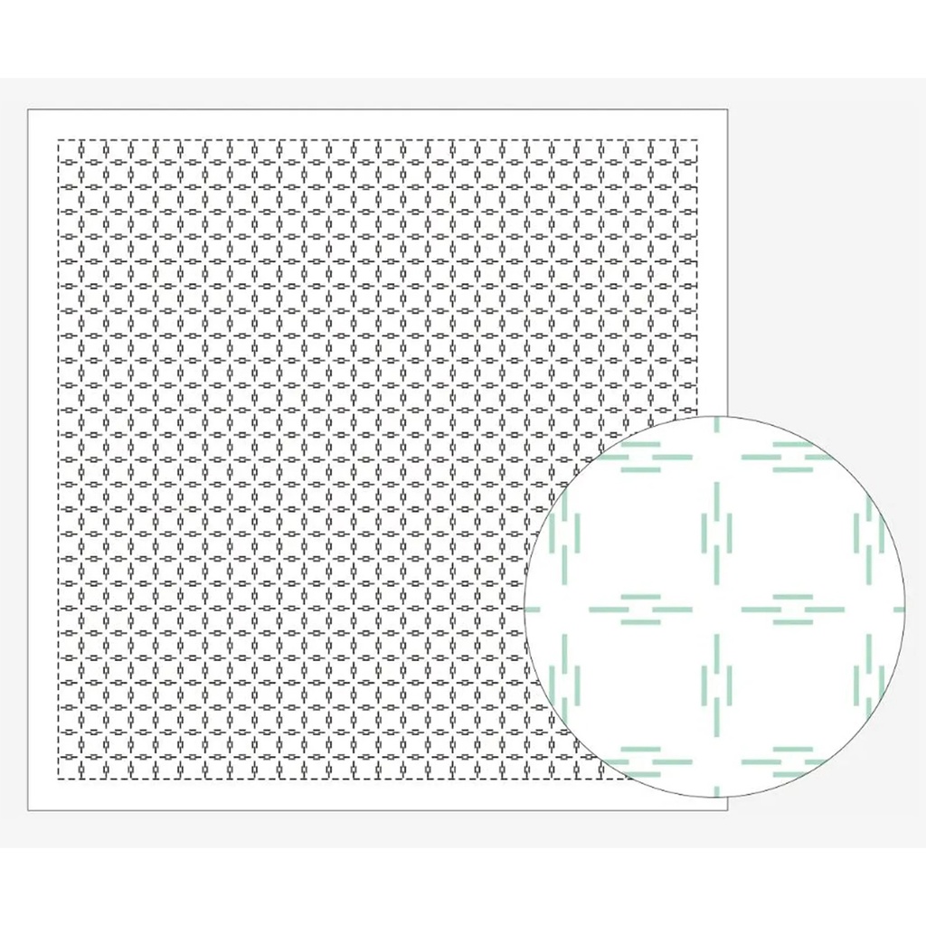 [8430-1106] Grid, Sashiko Cloth, White