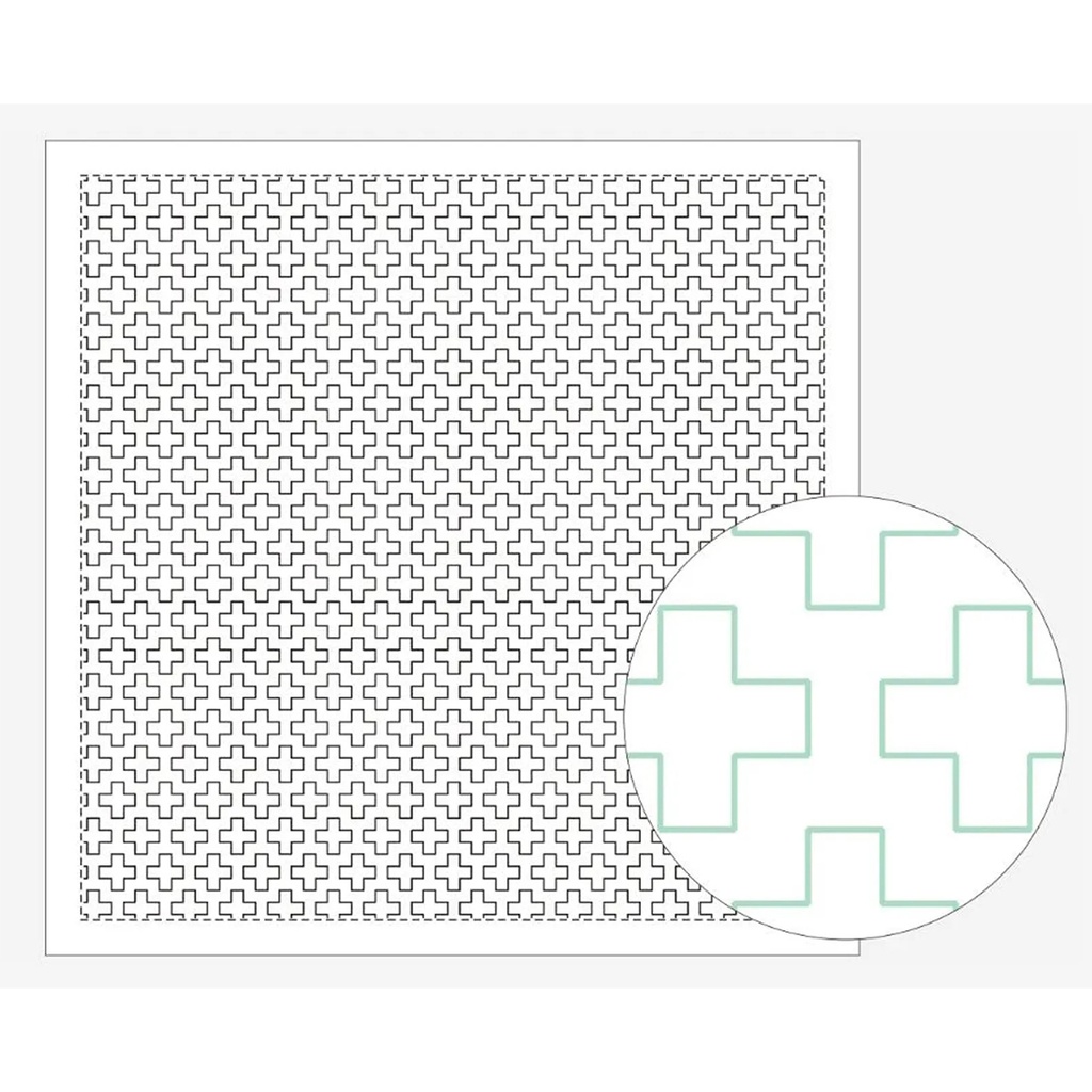 [8430-1107] Cross Stitch, Sashiko Cloth, White
